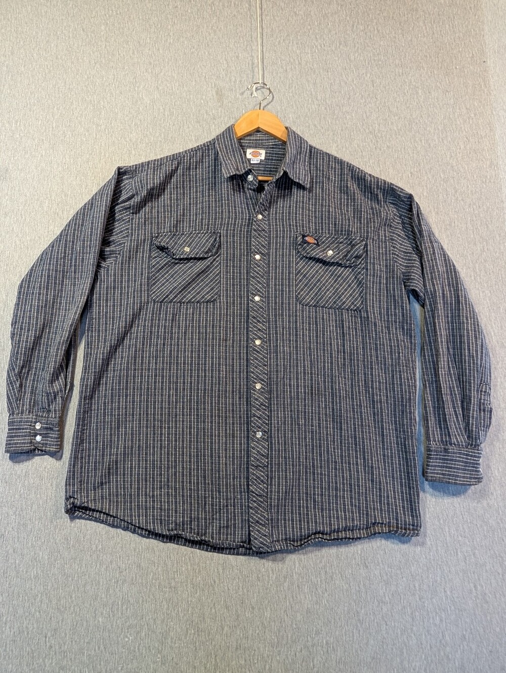 Dickies Pearl Snap Flannel Men's Blue Grey